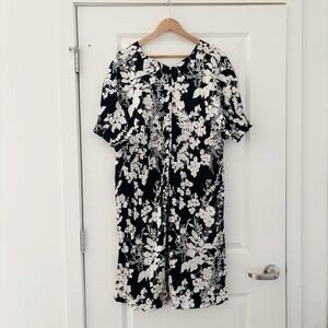 Vince Arboretum Floral Crinkle Mini Dress Pleated Pockets